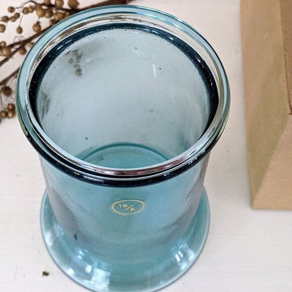 Ei8hteen Karat 5" Aqua Glass Straight Vase - Picture 3 of 5